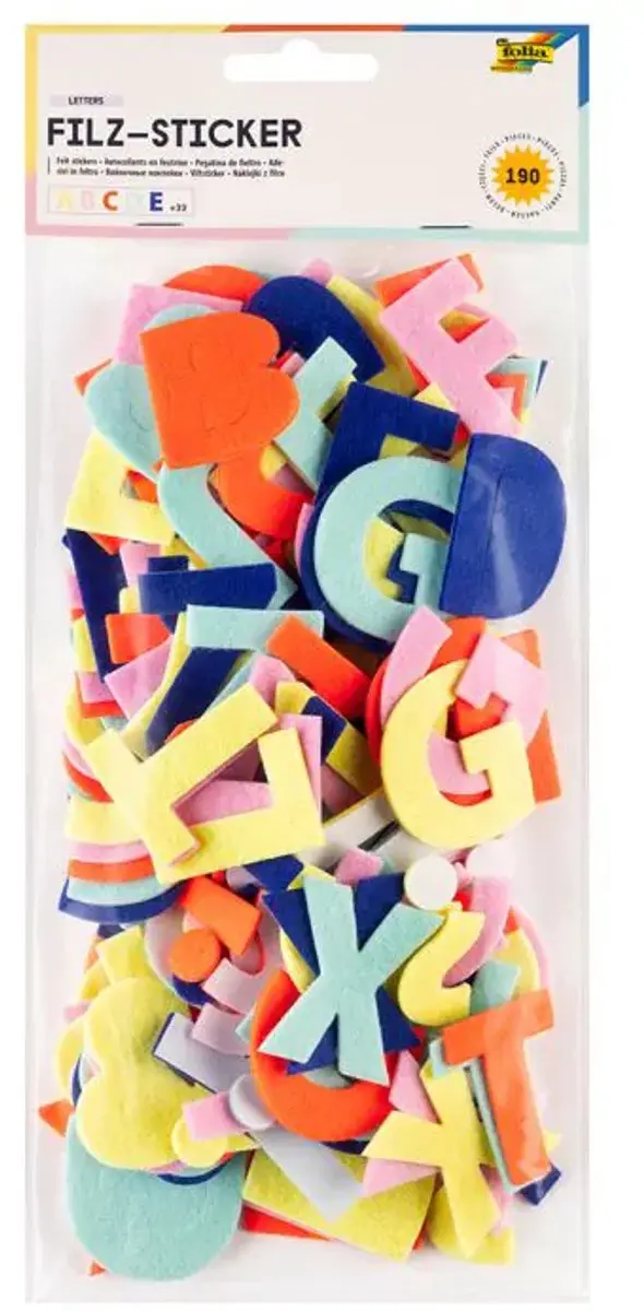 Folia Viltstickers Alfabet Letters - 190 Stuks - afbeelding 4 van 4