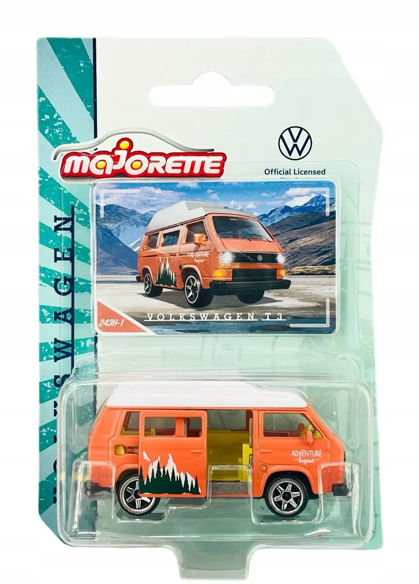 Majorette Volkswagen Transporter T3 Oranje Metaal 1:64 Speelgoedauto