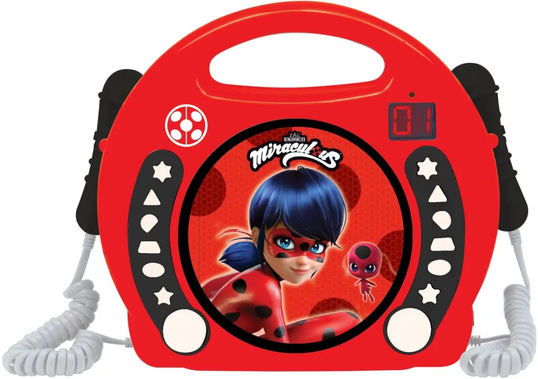 Lexibook Miraculous Ladybug CD-speler met 2 geÃ¯ntegreerde microfoons, Program