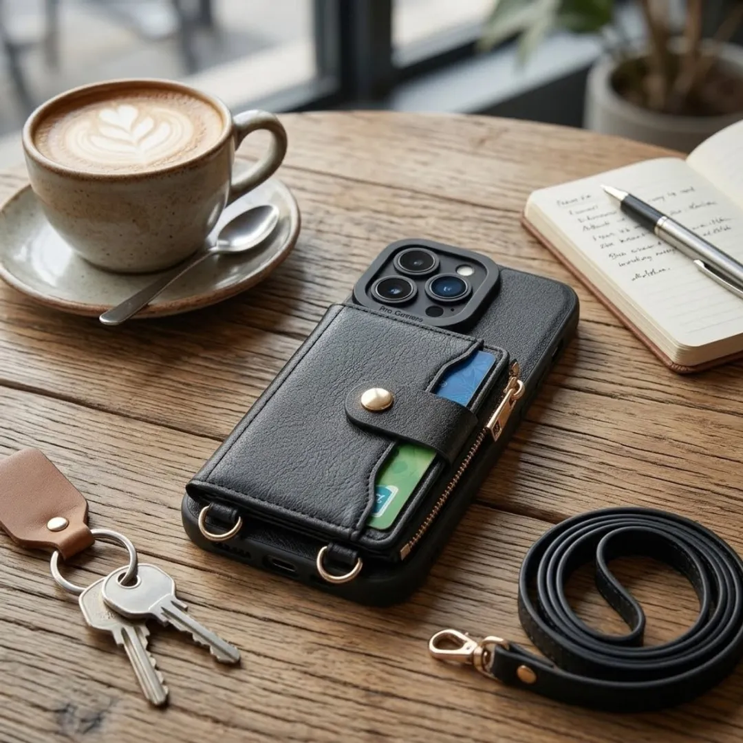 NUVEX iPhone 13 Pro Hoesje met Portemonnee - Zwart