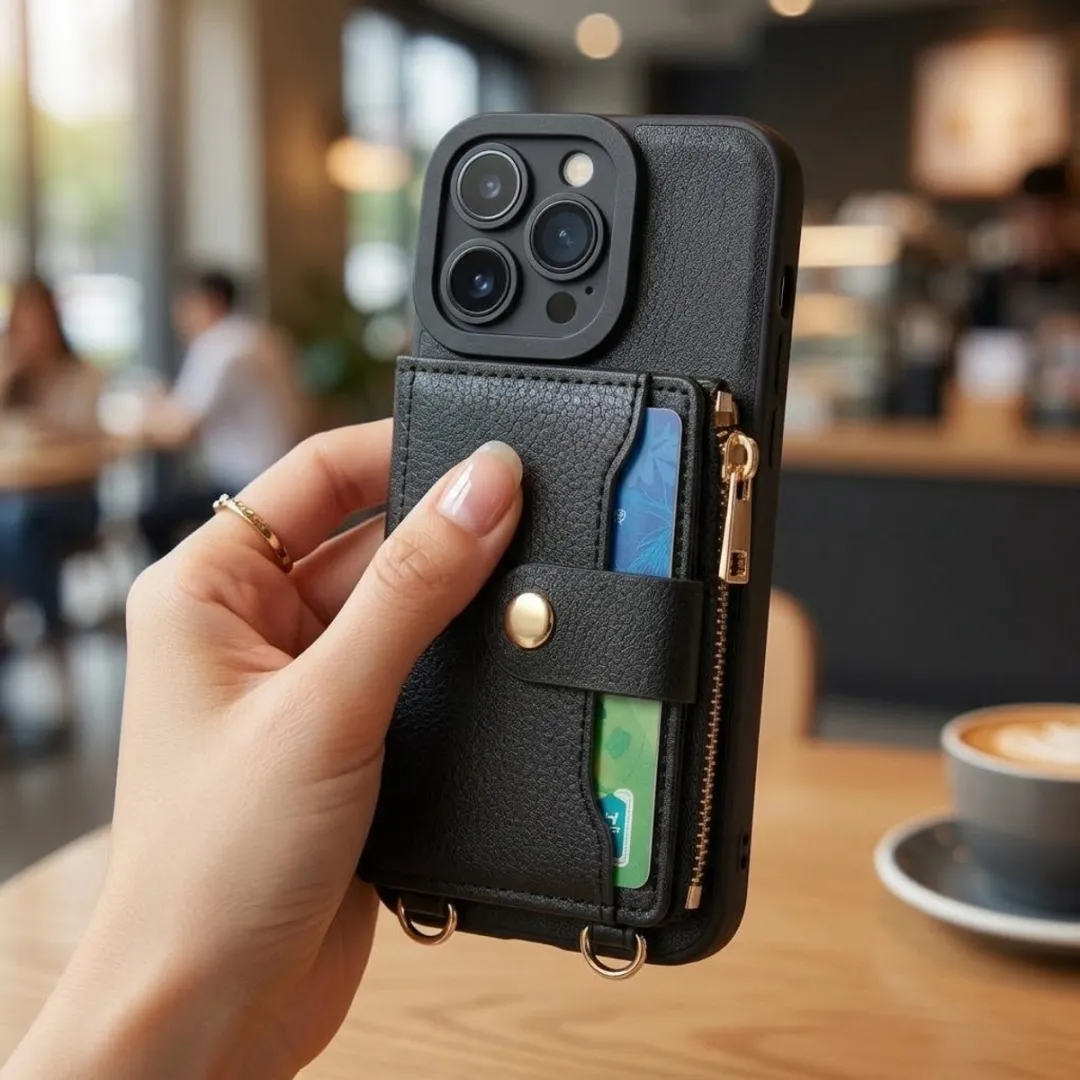 NUVEX iPhone 13 Pro Hoesje met Portemonnee - Zwart