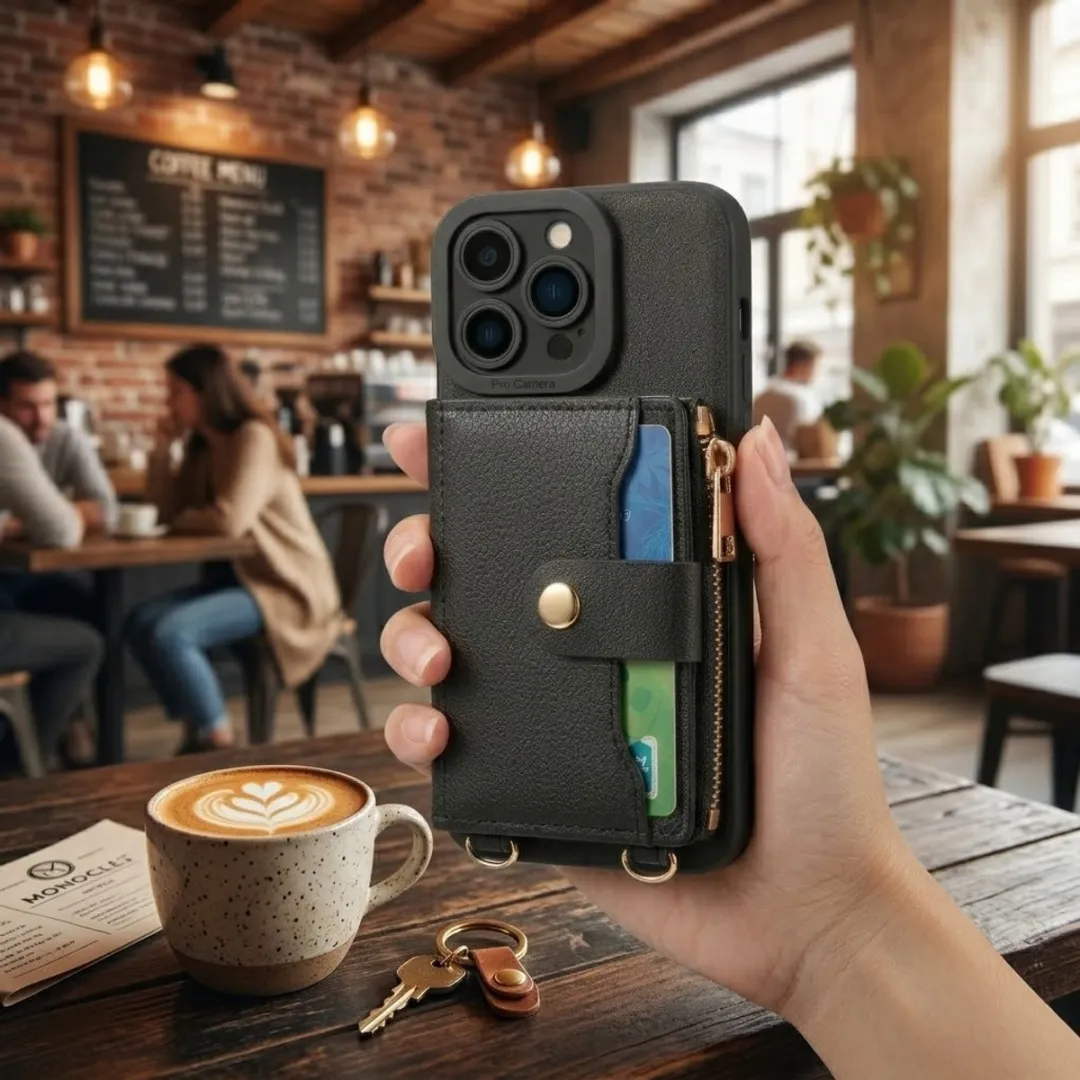NUVEX iPhone 13 Pro Hoesje met Portemonnee - Zwart