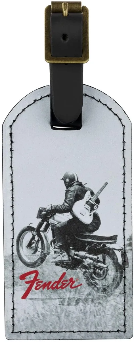 Fender Vintage Ad Luggage Tag Motorcycle