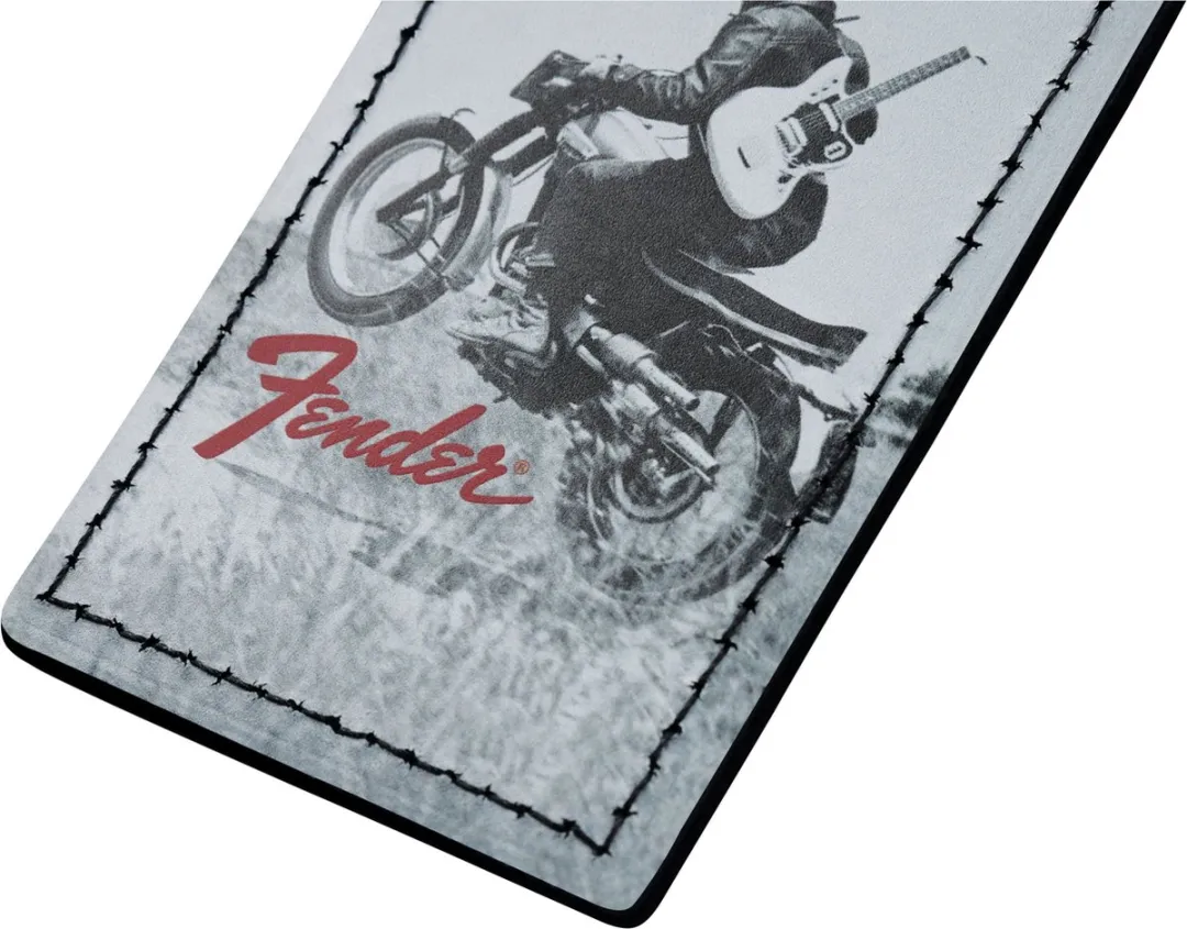 Fender Vintage Ad Luggage Tag Motorcycle