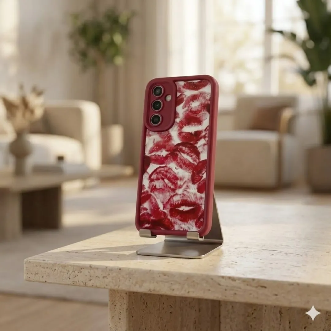 NUVEX Bordeaux Rood Telefoonhoesje Samsung Galaxy A56 - Lippenprint