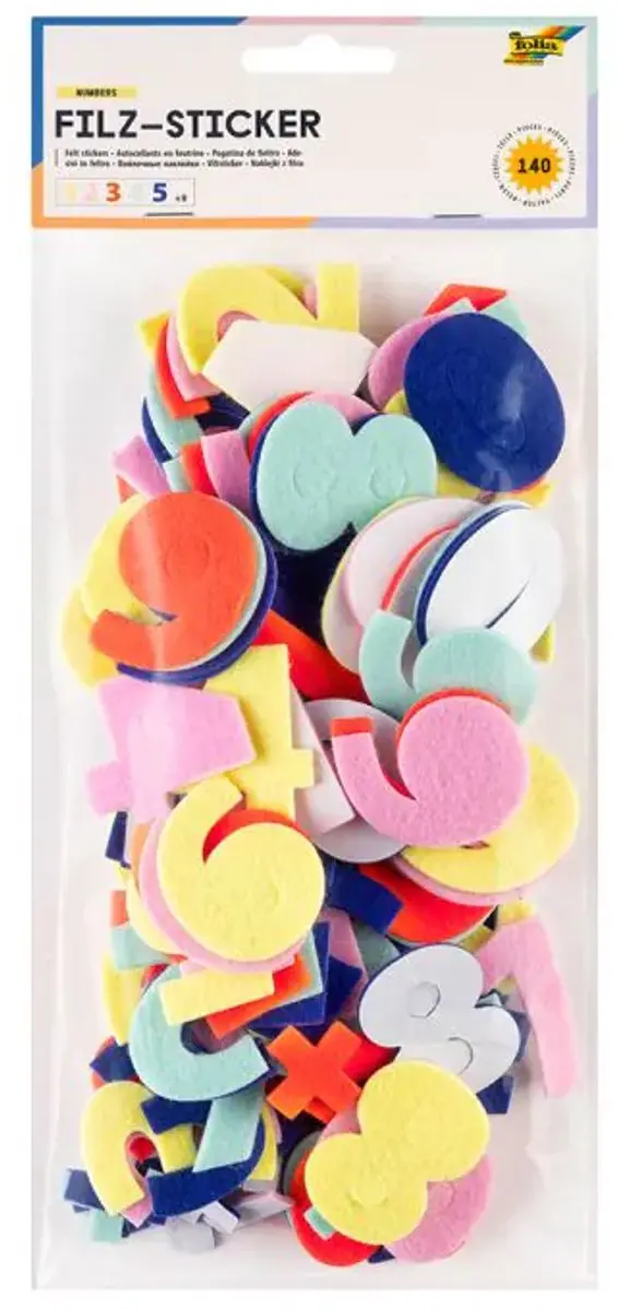 Folia Viltstickers Getallen - 140 stuks - afbeelding 4 van 4