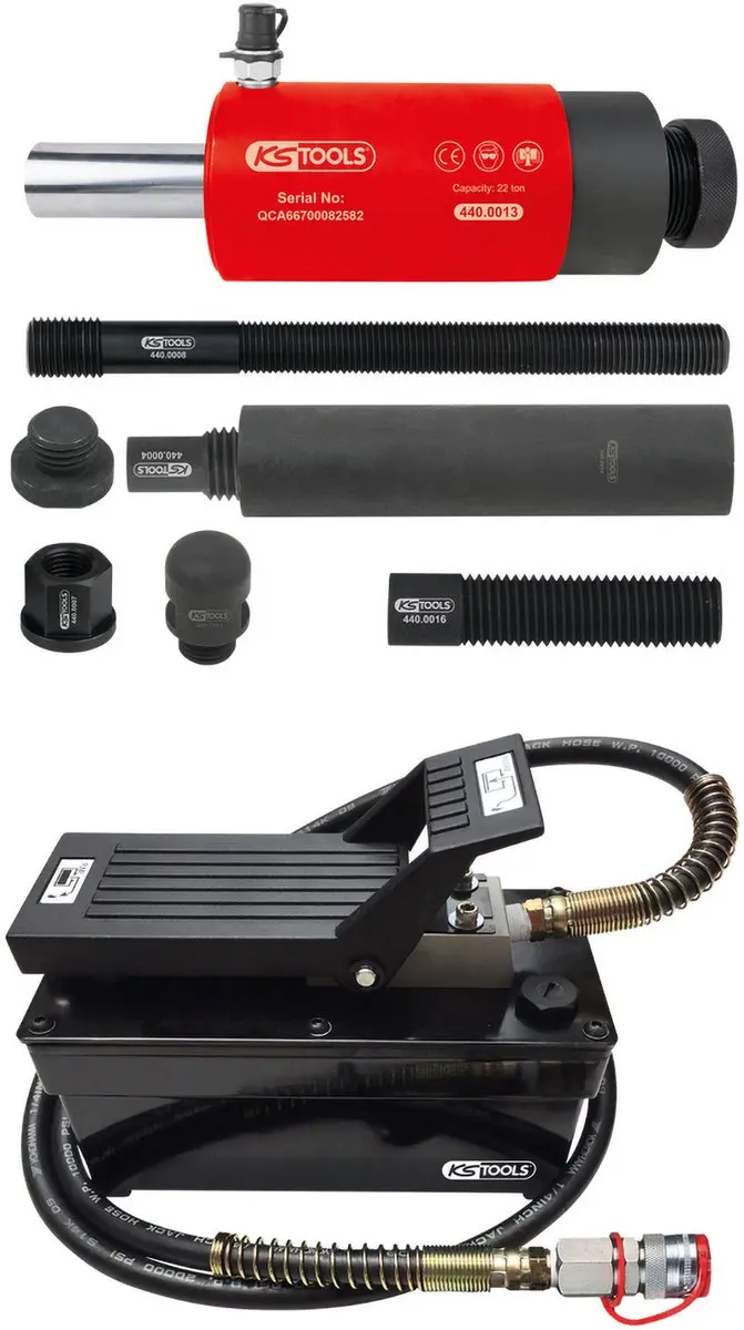 KS Tools 440.9995 Hydrauliek-eenheid 22t - 13-delig - afbeelding 2 van 3
