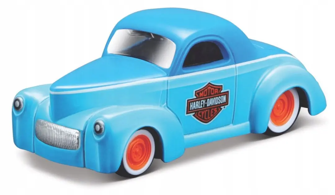 Maisto 1941 Willys Coupe Harley-Davidson Blauw 1:64 Modelauto