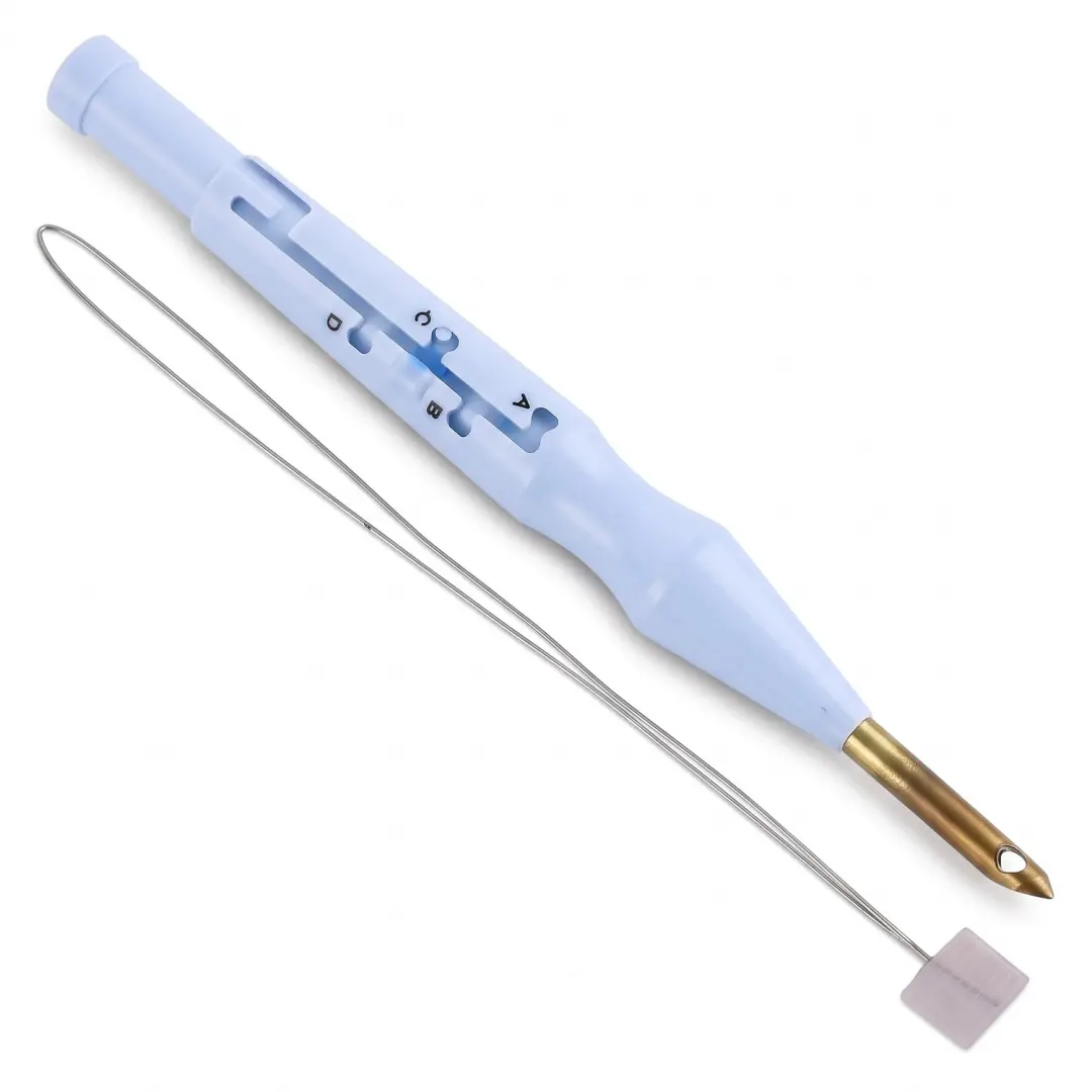 Lichtblauwe punch needle