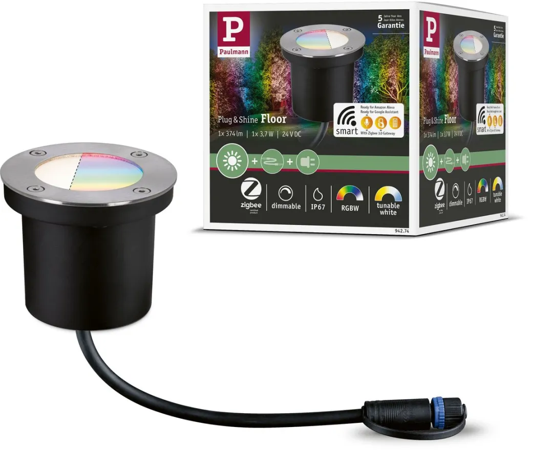 Paulmann Plug & Shine LED Grondinbouwlamp Zigbee 3.0 RGBW 3,7W