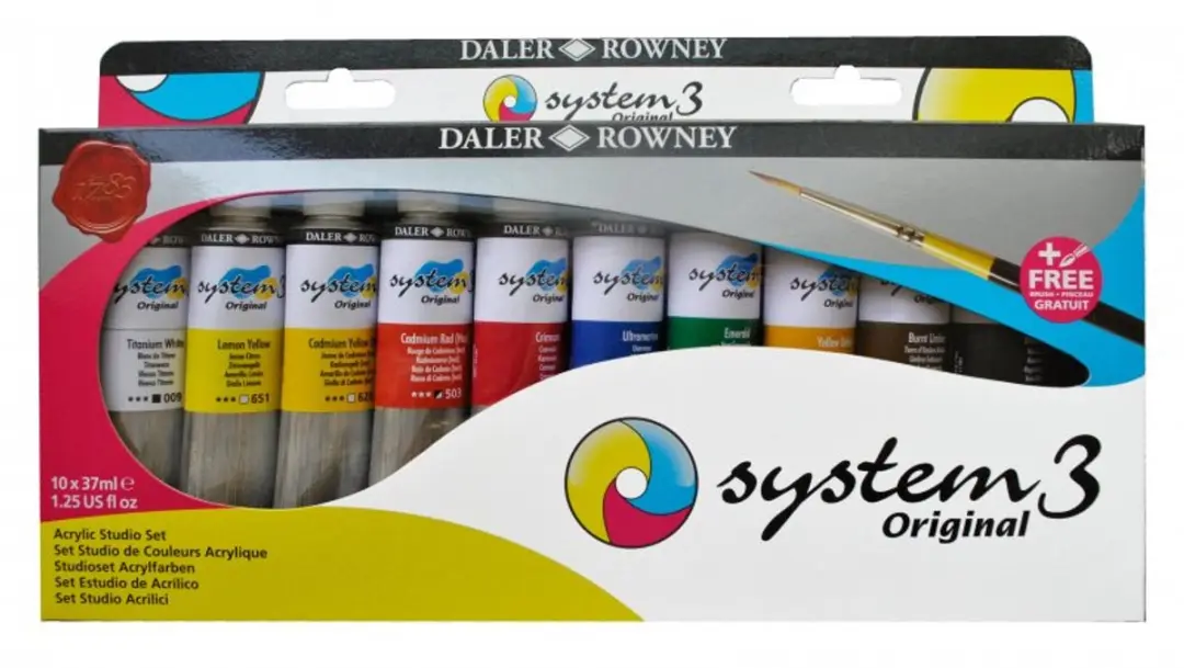 Daler-Rowney System3 Acrylic Paint Studio Set 10 x 37 ml.