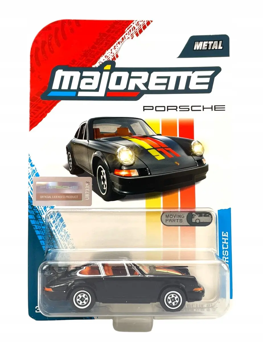Majorette Porsche 911 Carrera RS 2.7 Zwart Schaal 1:64 Modelauto