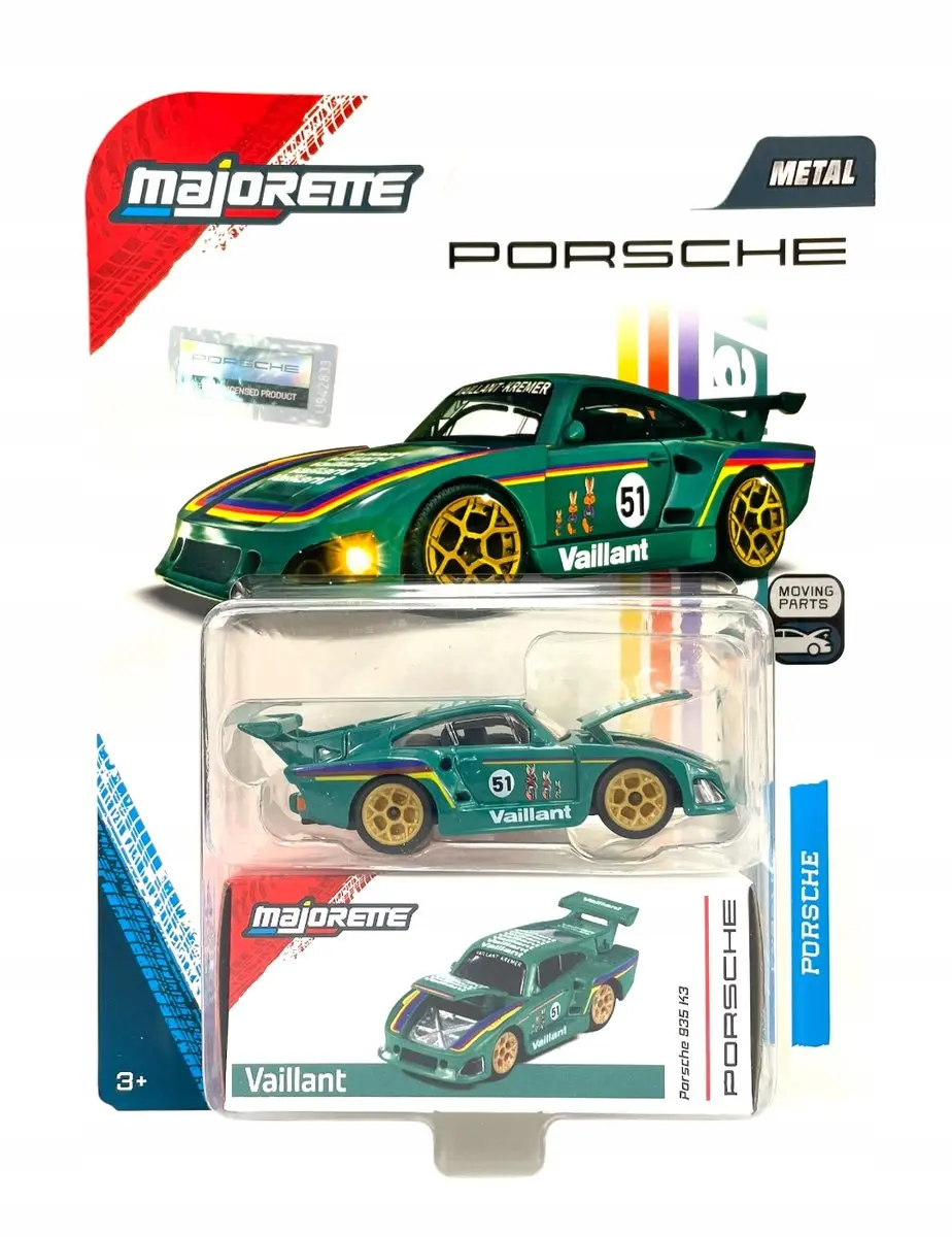 Majorette Porsche 953 K3 Groen Metaal 1:64 Model Auto