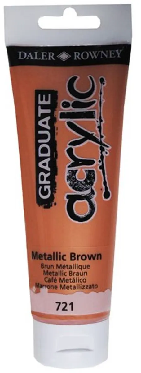 Daler Rowney Graduate Acrylverf 120ml - Metallic Brown - afbeelding 3 van 3