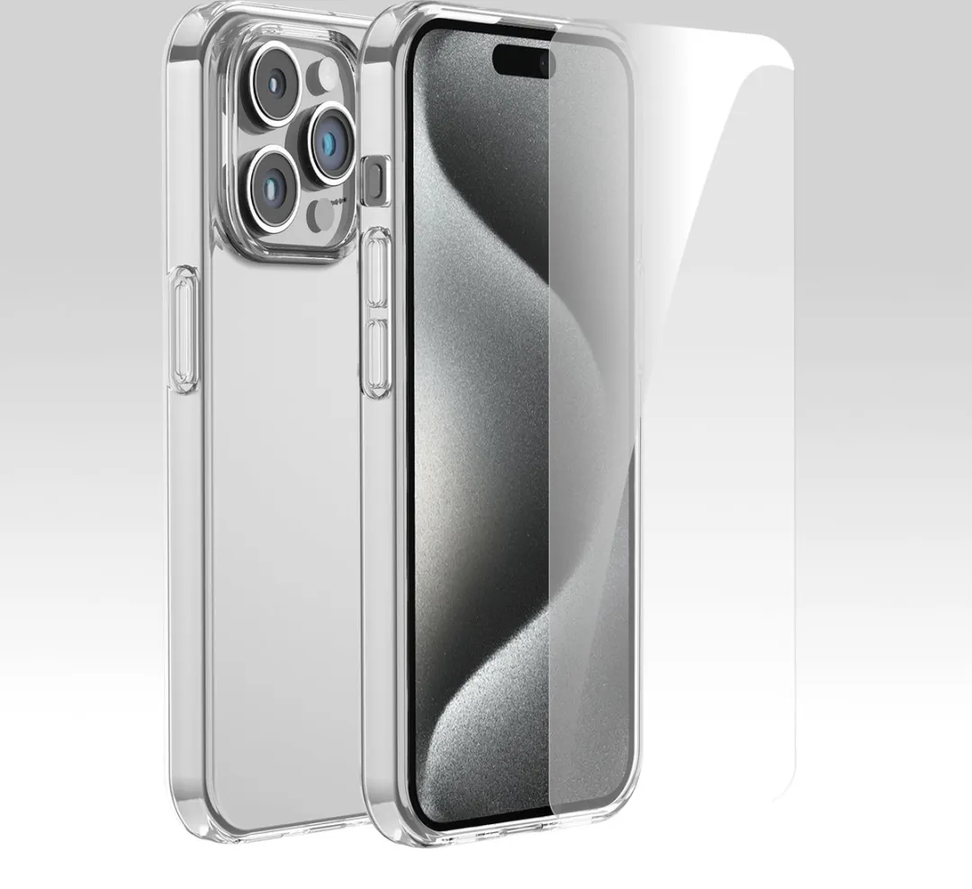 Nuvex iPhone 15 Pro Telefoonhoesje Transparant - Met Beschermglas