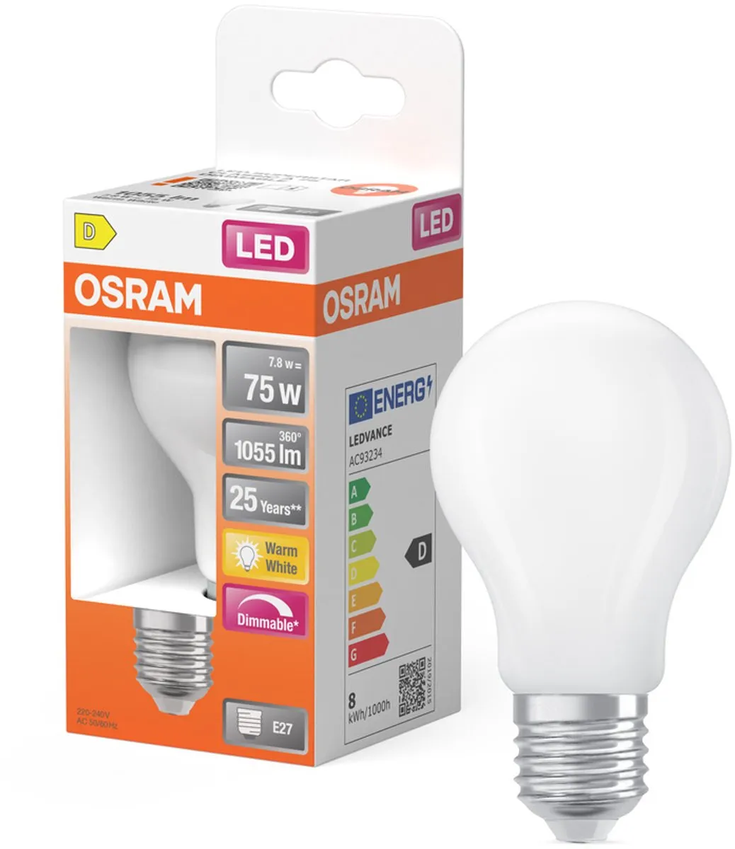 Osram LED-lamp E27 7.5W Warmwit - 2700K