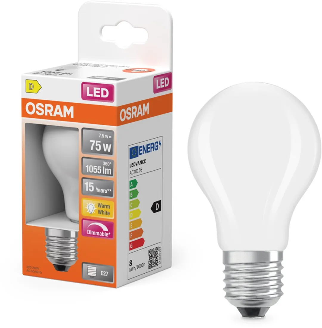 Osram LED-lamp E27 7.5W Warmwit - 2700K