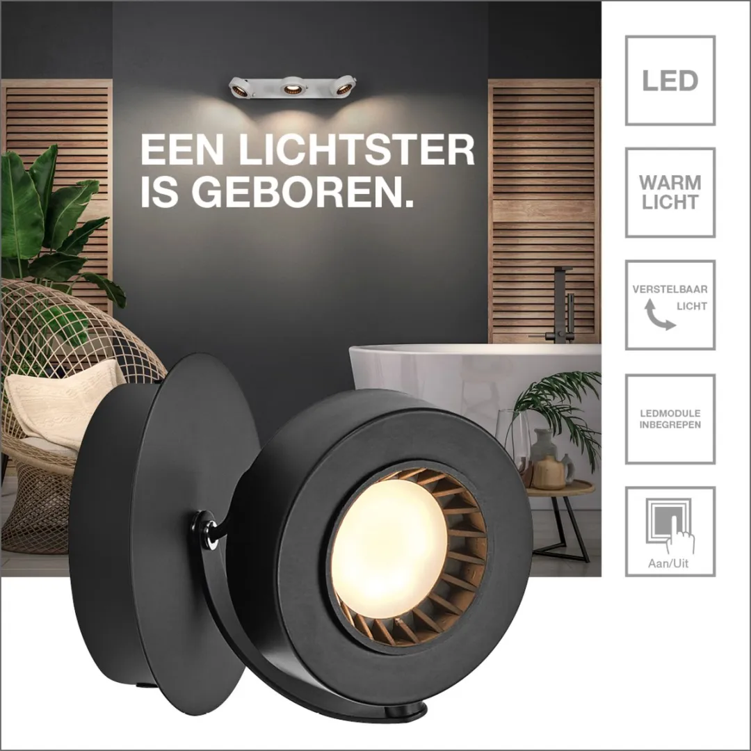 OSRAM DECOR SPOT VENUS, 21W, 910lm, zwart, spot, verstelbare koppen, veelzijdig gebruik, interieurspot, warm witte lichtkleur, hoogwaardige optiek, eenvoudige installatie