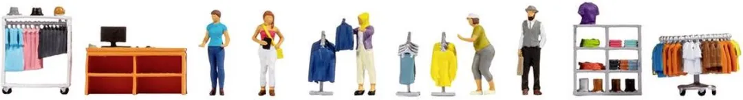 Noch H0 Themaset Kledingzaak Figuren