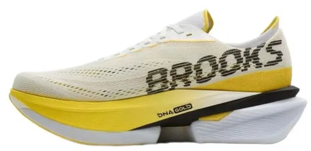 Brooks Hyperion Max 4 Hardloopschoenen - Wit/Geel - 42 - afbeelding 3 van 4