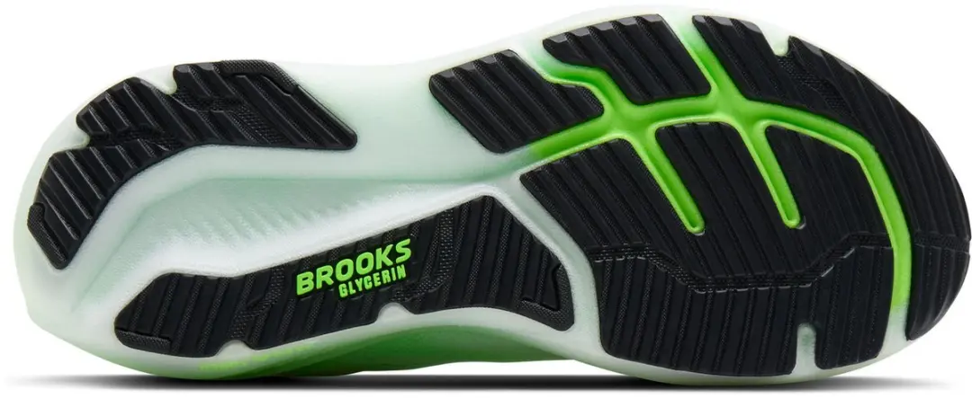 Brooks Glycerin 23 Hardloopschoenen Heren - Wit/Groen - afbeelding 3 van 6