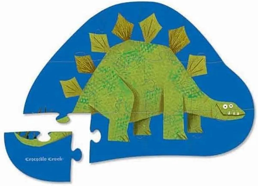 Crocodile Creek Dino Stegosaurus Puzzel 12 Stuks - Blauw/ Groen