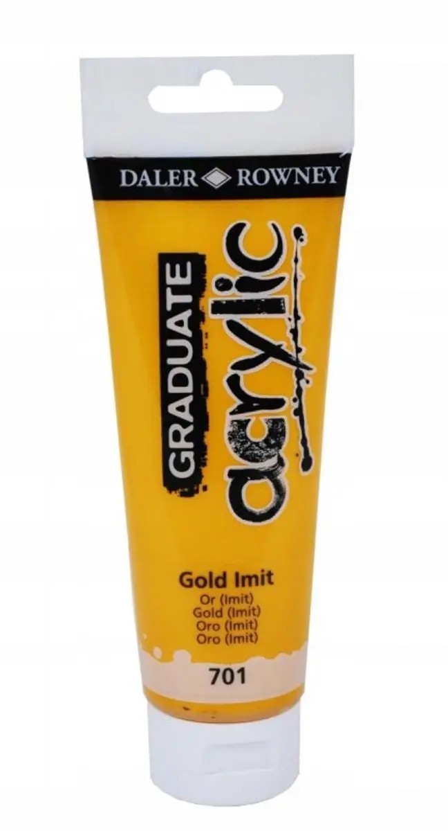 Daler Rowney Graduate Acrylverf 120ml - Goud - afbeelding 3 van 3