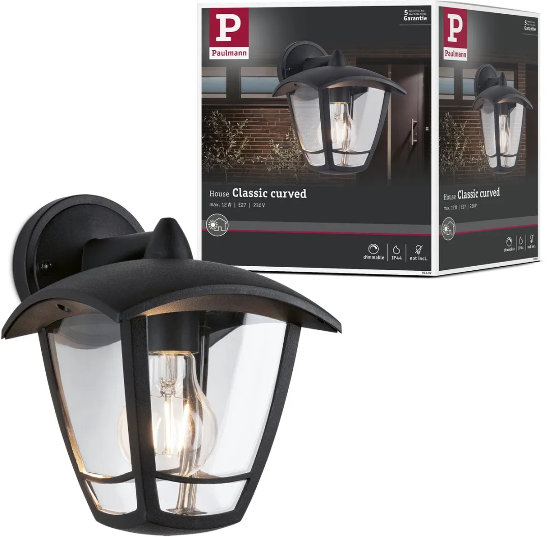 Paulmann Classic Curved Wandarmatuur IP44 12W