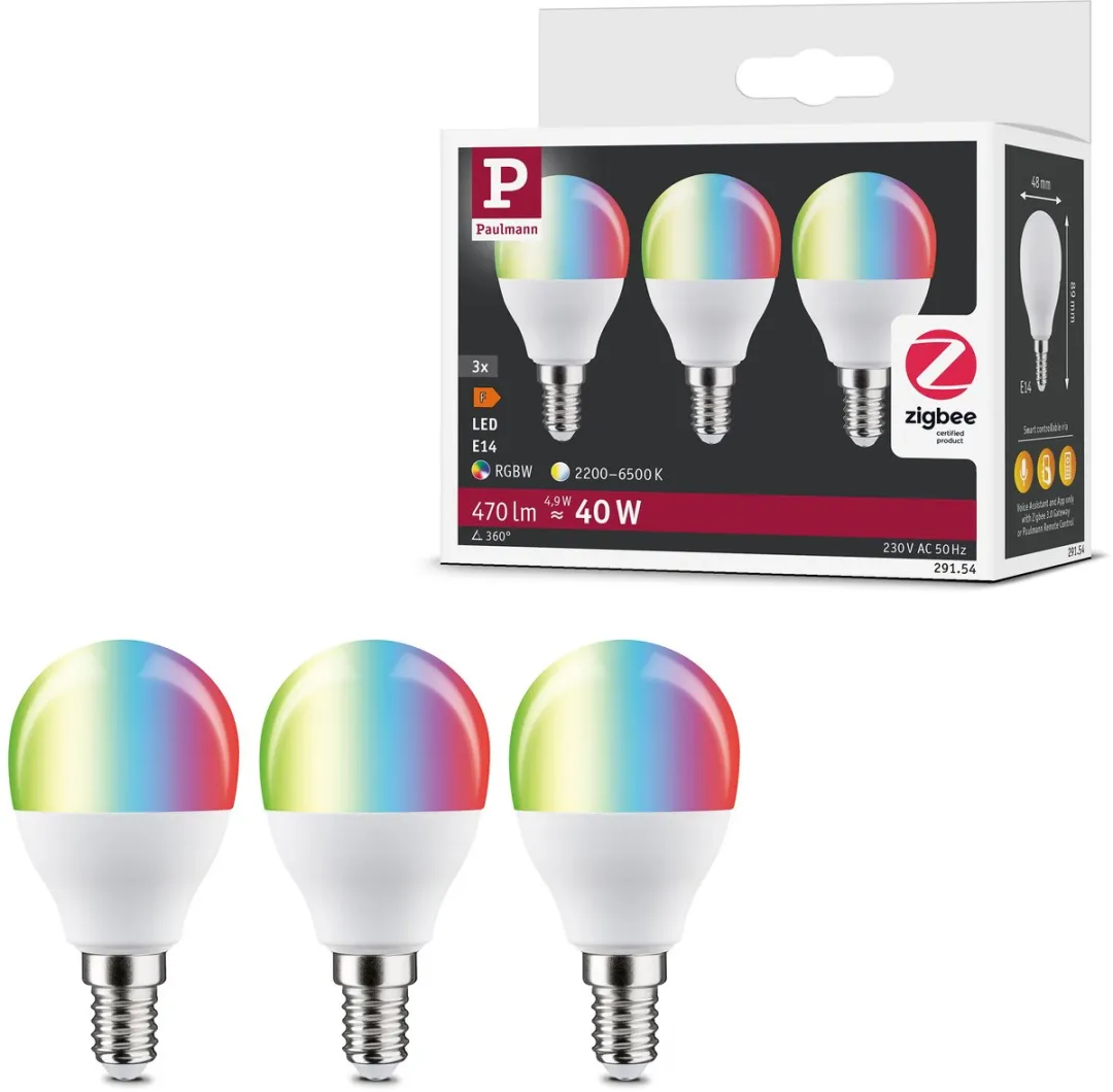 Paulmann Smart Home Zigbee 3.0 LED Kogellamp E14 RGBW+ 3x5W