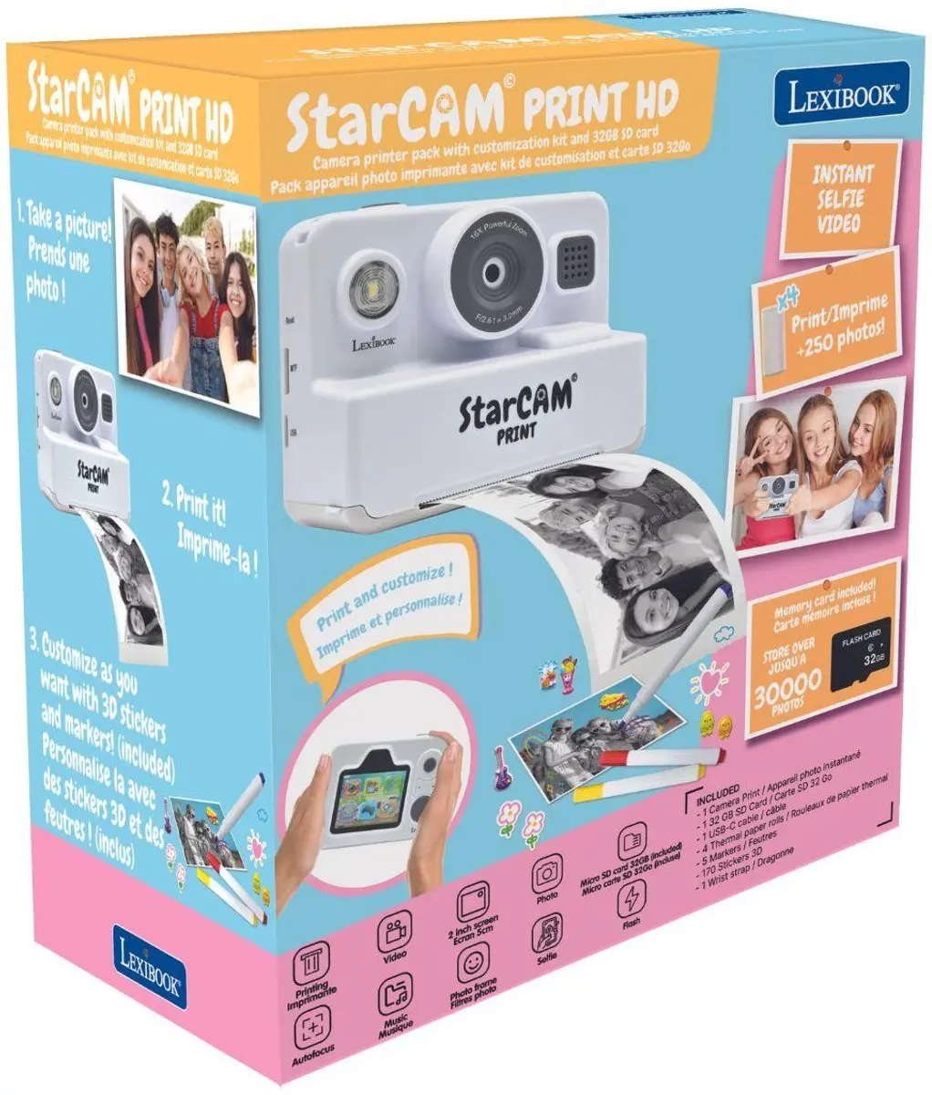 Lexibook Starcam DJ160 Instant Digitale Camera - Wit - afbeelding 6 van 6