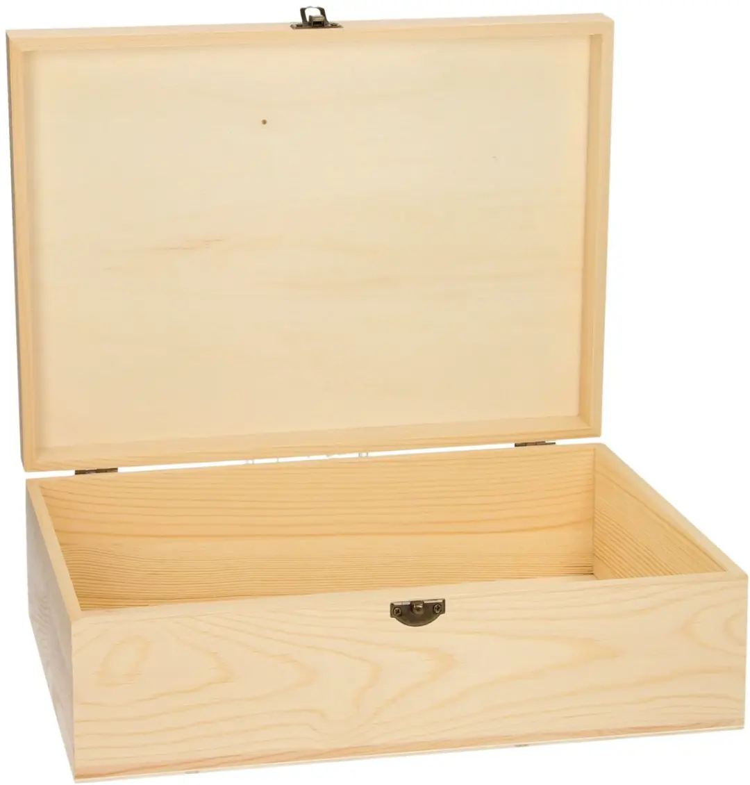 ThimbleToys Houten Opbergkist met Slot - Onbehandeld - afbeelding 3 van 4
