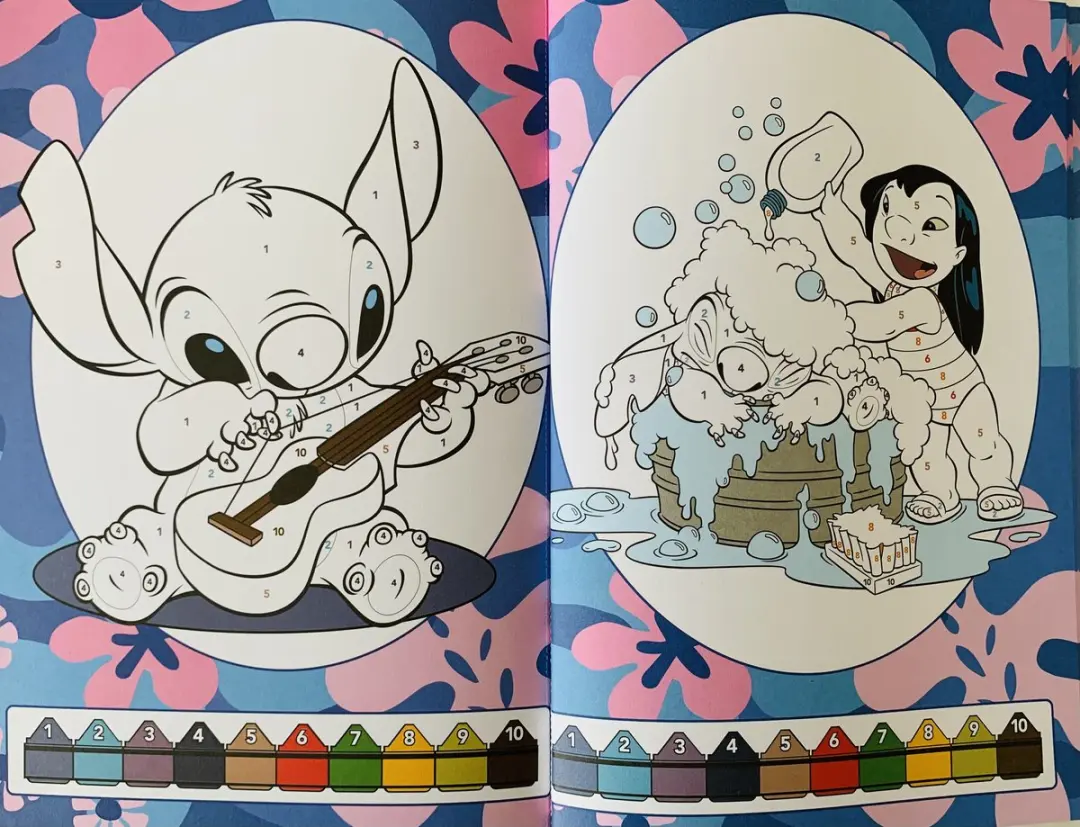 Disney Stitch Kleuren op Nummer Kleurboek met Potloden - afbeelding 5 van 6