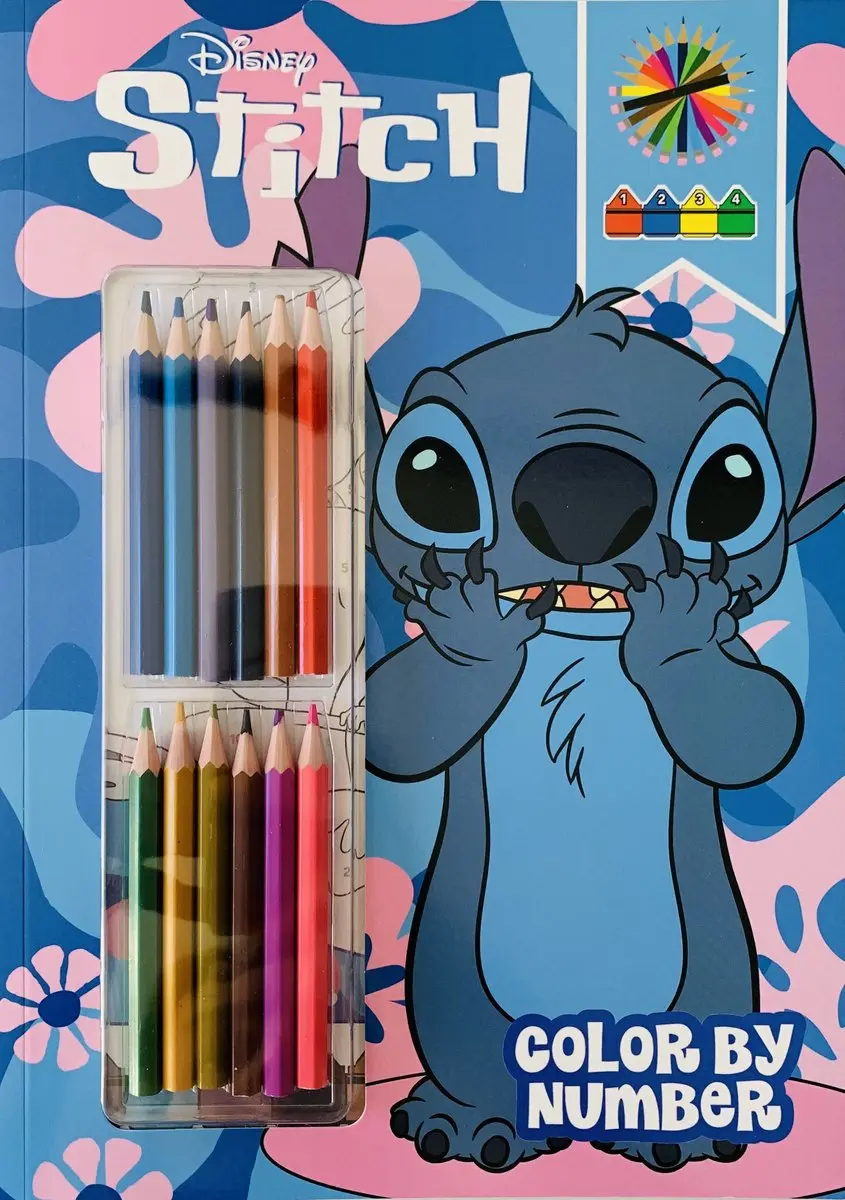 Disney Stitch Kleuren op Nummer Kleurboek met Potloden