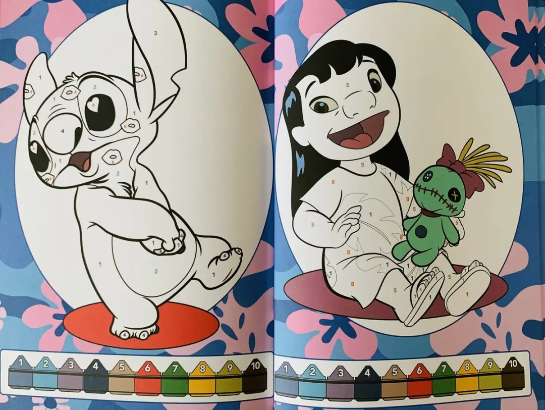 Disney Stitch Kleuren op Nummer Kleurboek met Potloden - afbeelding 3 van 6