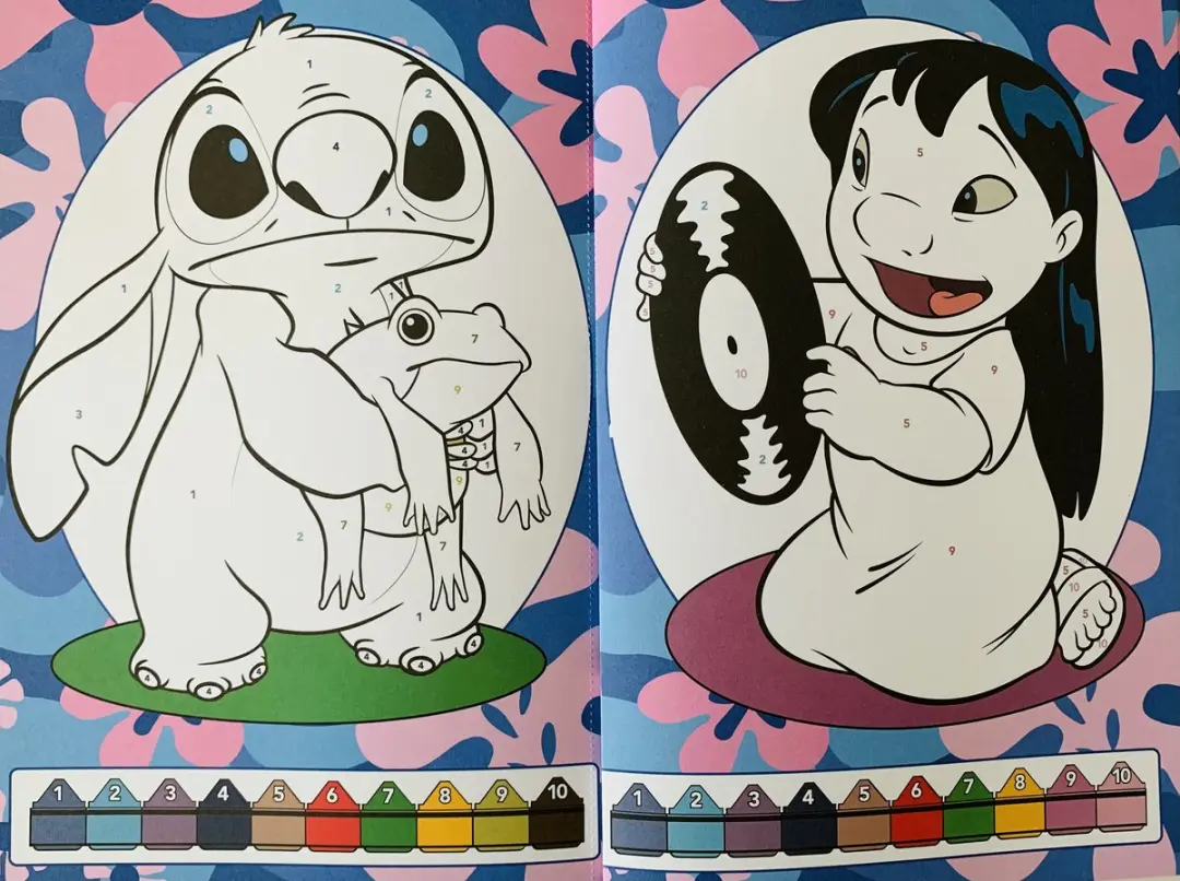 Disney Stitch Kleuren op Nummer Kleurboek met Potloden - afbeelding 4 van 6