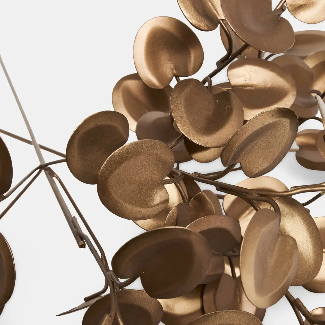 Loberon Velmora Decoratieve Bloem Set van 2 - Antiekmessing - afbeelding 4 van 6