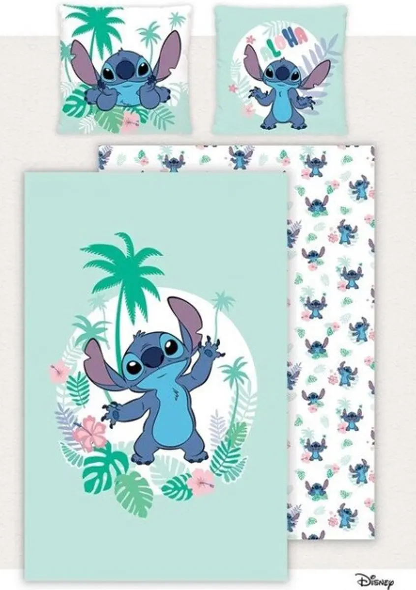 Lilo & Stitch Dekbedovertrek Aloha - Eenpersoons 140x200cm - afbeelding 4 van 6