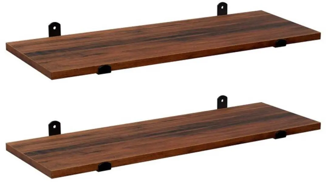 Songmics Vintage Zwevende Planken Set van 2 - 60x20x7cm - LWS04NB - afbeelding 2 van 6
