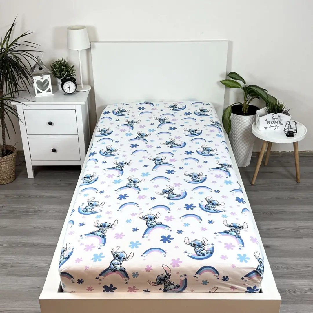 Lilo & Stitch Hoeslaken Rainbow - 90x200cm - Katoen - afbeelding 4 van 4