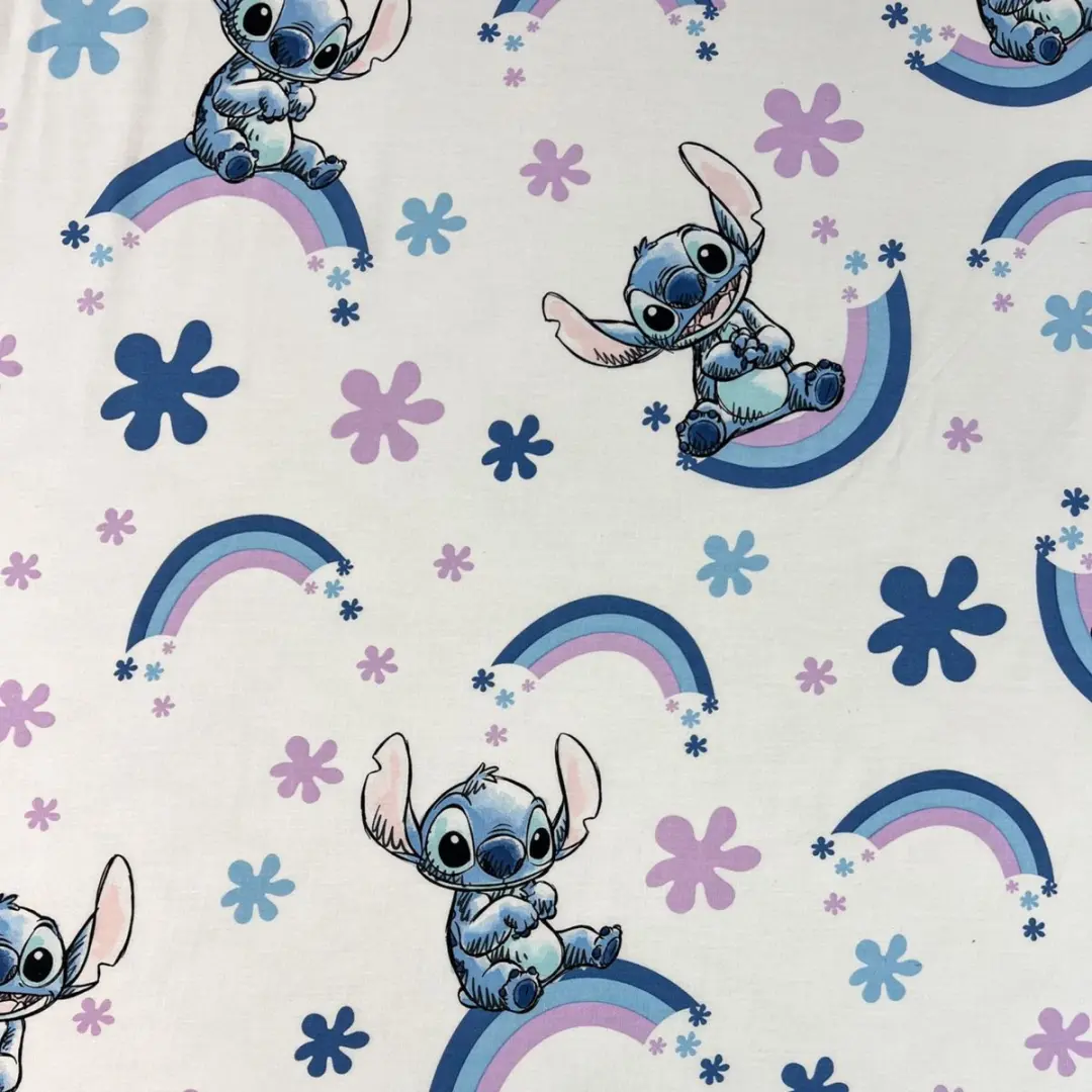 Lilo & Stitch Hoeslaken Rainbow - 90x200cm - Katoen - afbeelding 3 van 4