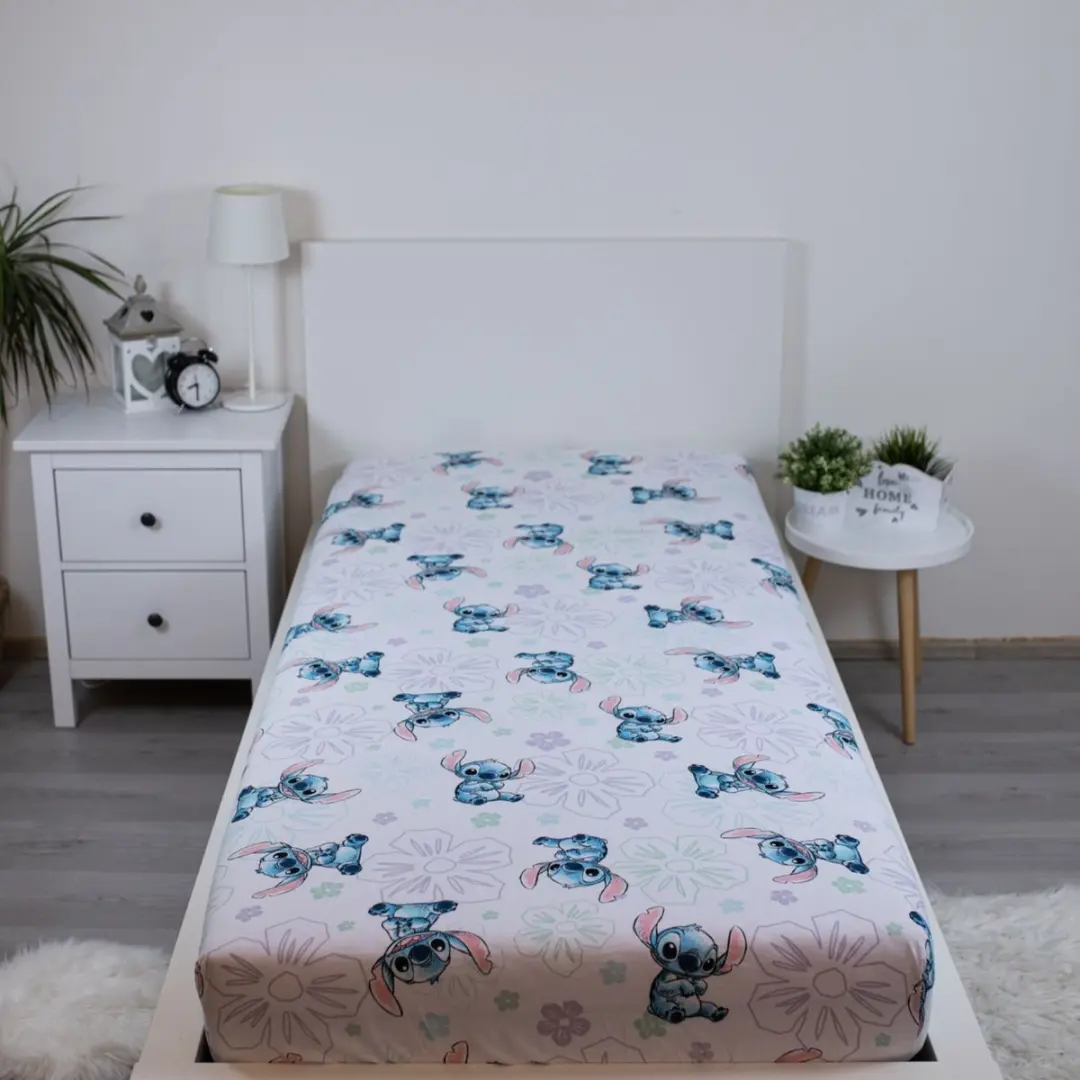 Lilo & Stitch Hoeslaken Ohana - Eenpersoons 90x200cm - afbeelding 2 van 4