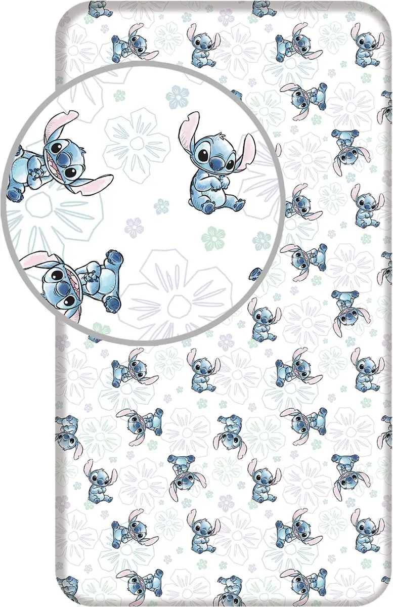 Lilo & Stitch Hoeslaken Ohana - Eenpersoons 90x200cm - afbeelding 4 van 4