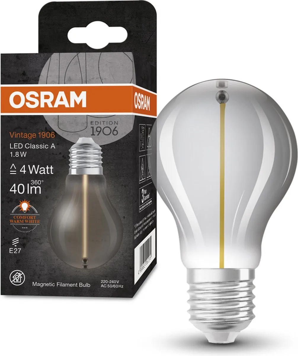 Osram Vintage 1906 LED E27 1.8W 40lm - Zeer Warm Wit 1800K