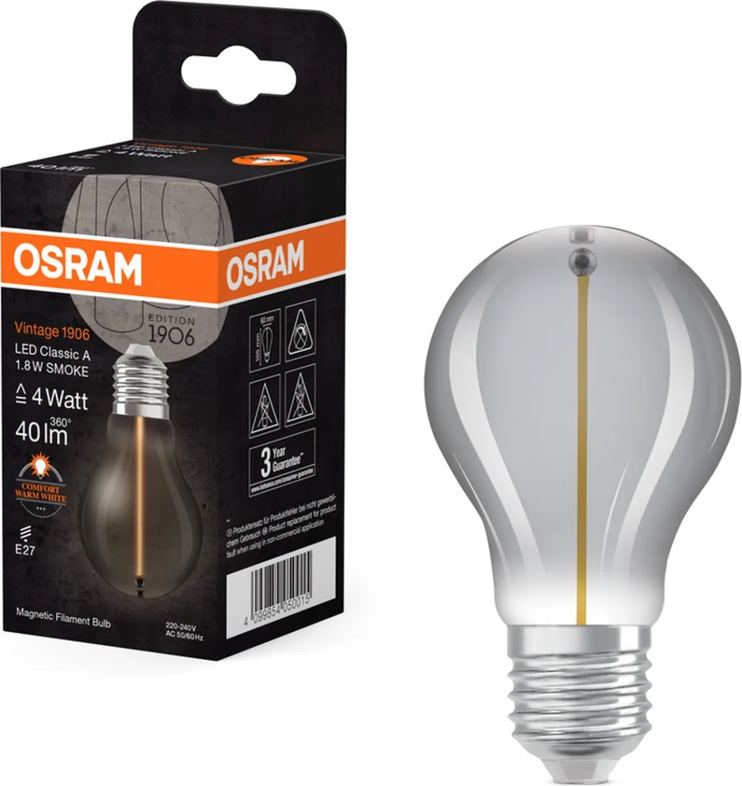 Osram Vintage 1906 LED E27 1.8W 40lm - Zeer Warm Wit 1800K