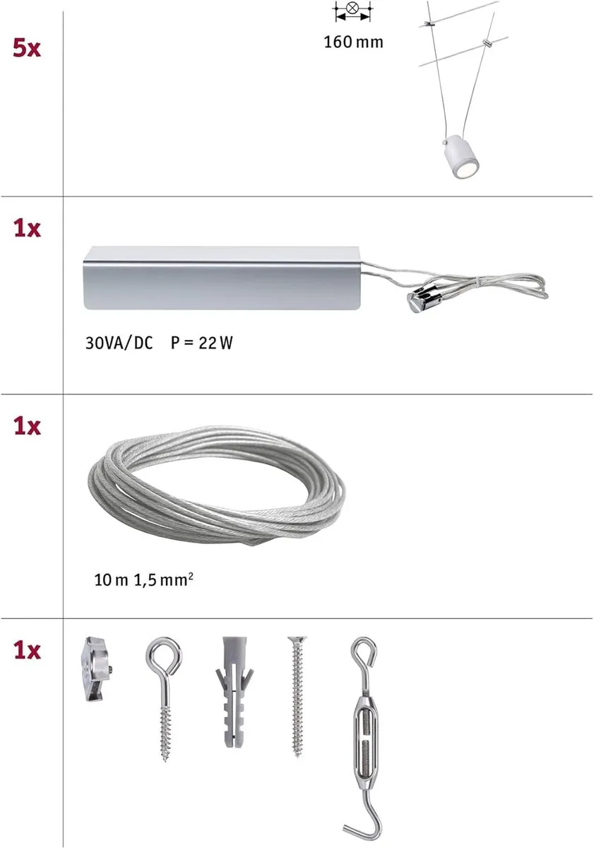 Paulmann Railspot LED Spotje 5x222W - Chroom