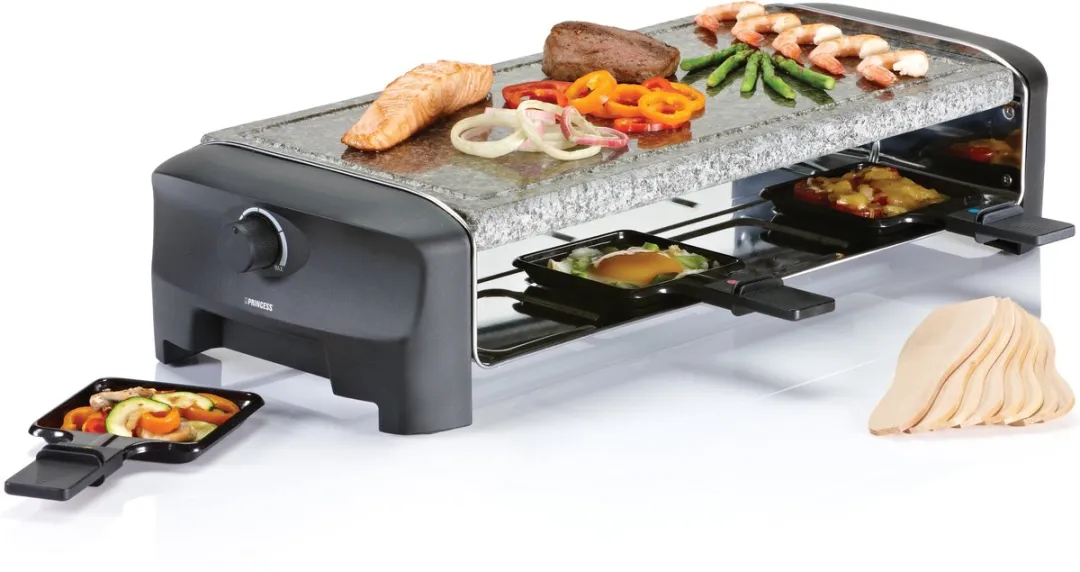 Princess Gourmetstel 162830 Steengrill & Raclette - 8 Personen - 1400W