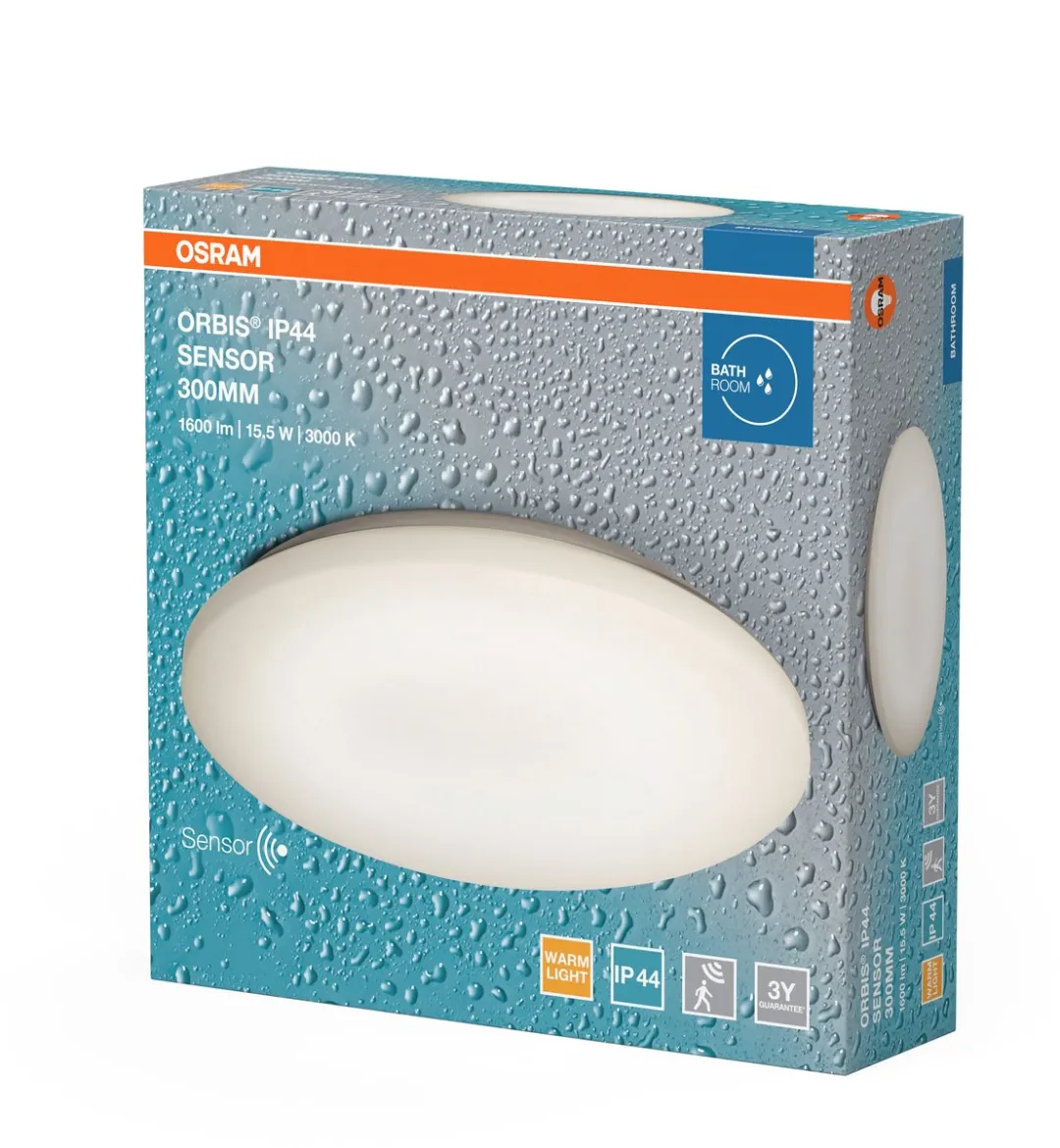 Osram Orbis Sensor 300mm Plafondlamp - IP44 Wit