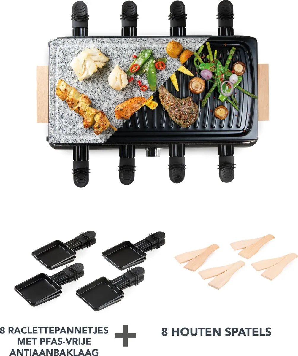 Domo DO9262G Raclettegrill 1400W - 2 Platen - 8 Personen