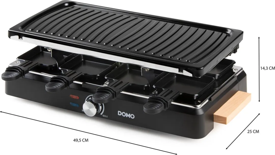 Domo DO9262G Raclettegrill 1400W - 2 Platen - 8 Personen