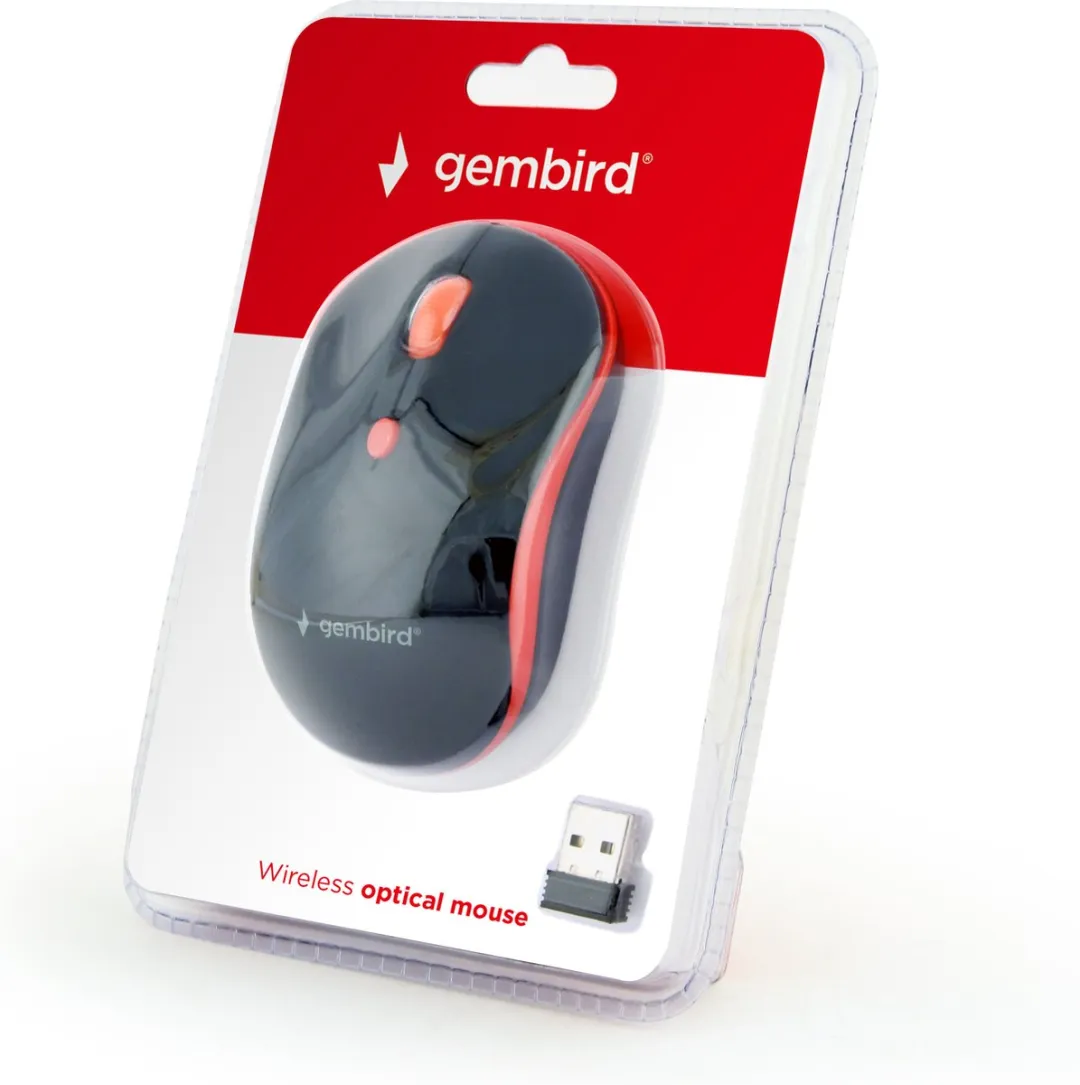 Gembird MUSW-4B-03-R Draadloze Optische Muis - 1600 DPI - Zwart/Rood - afbeelding 3 van 6